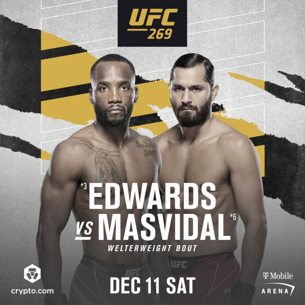 Leon Edwards and Jorge Masvidal before their UFC 269 bout was cancelled